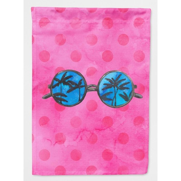 Carolines Treasures Sunglasses Pink Polkadot Flag Canvas, House Size BB8179CHF